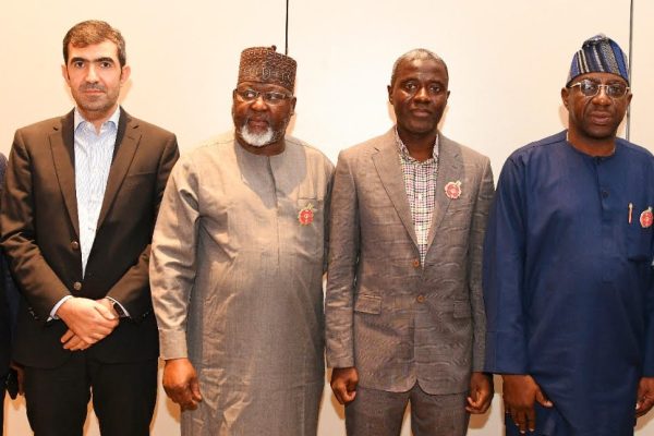 L-R: Chief Legal and Regulatory Officer/Company Secretary, Airtel Nigeria, Shola Adeyemi; Chief Executive Officer, IHS Nigeria Limited, Mohammad Darwish; Executive Commissioner, Technical Services, Nigerian Communications Commission (NCC), Ubale Maska; Executive Vice chairman/Chief Executive Officer, NCC, Dr. Aminu Maida; Executive Commissioner, Stakeholder Management, NCC, Adeleke Adewolu and Chief Executive Officer, MTN Nigeria, Karl Toriola, at NCC EVC’s interactive session with chief executives of telecom companies in Nigeria, in Lagos on Thursday ((November 16, 2023)